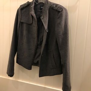 Grey cropped military jacket